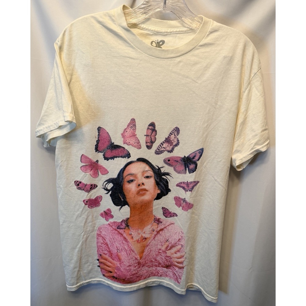 Olivia Rodrigo Size Medium Official 2022 Sour Tour Butterfly Merch Shirt Cream